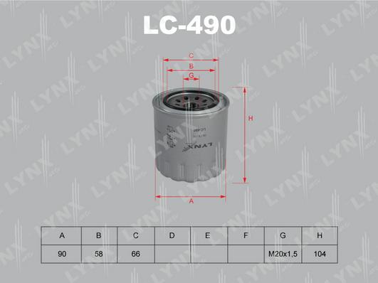 LYNXauto LC-490 - Масляный фильтр autodnr.net