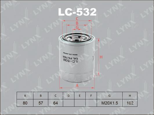 LYNXauto LC-532 - Масляный фильтр autodnr.net