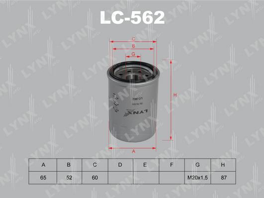 LYNXauto LC-562 - Масляный фильтр autodnr.net