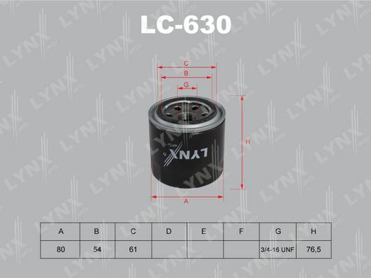 LYNXauto LC-630 - Масляный фильтр avtokuzovplus.com.ua
