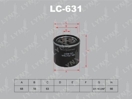 LYNXauto LC-631 - Масляный фильтр autodnr.net