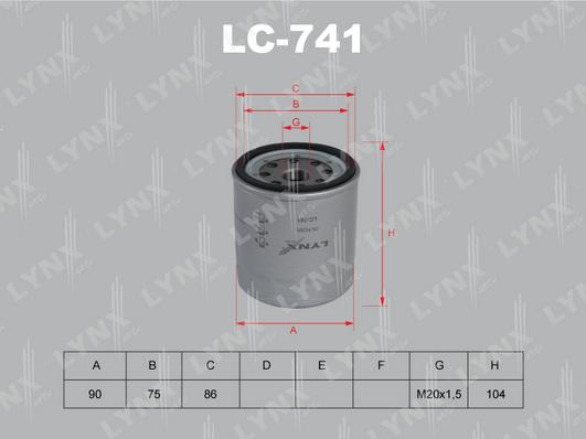 LYNXauto LC-741 - Масляный фильтр autodnr.net