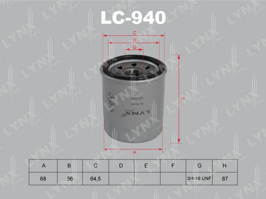 LYNXauto LC-940 - Масляный фильтр autodnr.net