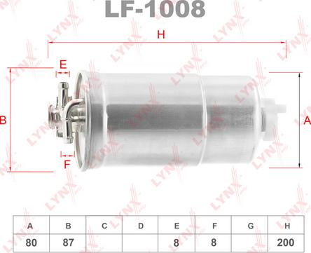 LYNXauto LF-1008 - Паливний фільтр autocars.com.ua