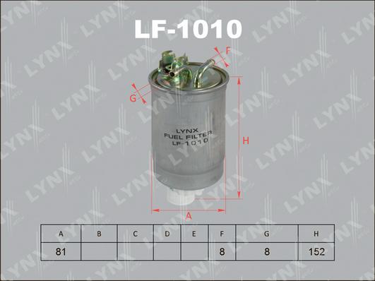 LYNXauto LF-1010 - Топливный фильтр avtokuzovplus.com.ua