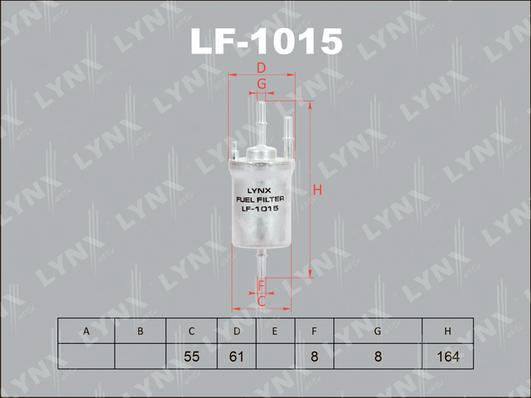 LYNXauto LF-1015 - Топливный фильтр avtokuzovplus.com.ua