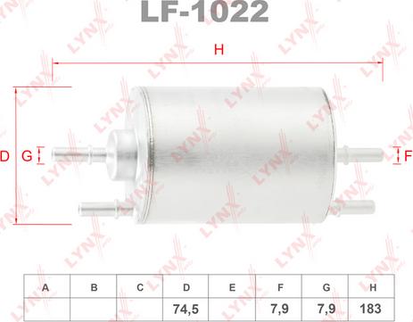 LYNXauto LF-1022 - Топливный фильтр autodnr.net