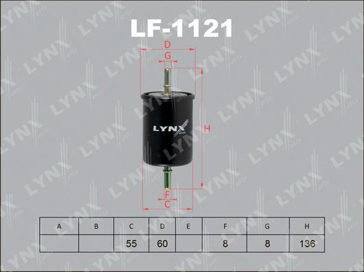 LYNXauto LF-1121 - Топливный фильтр avtokuzovplus.com.ua