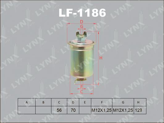 LYNXauto LF-1186 - Паливний фільтр autocars.com.ua