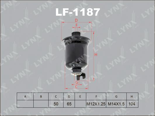 LYNXauto LF-1187 - Паливний фільтр autocars.com.ua