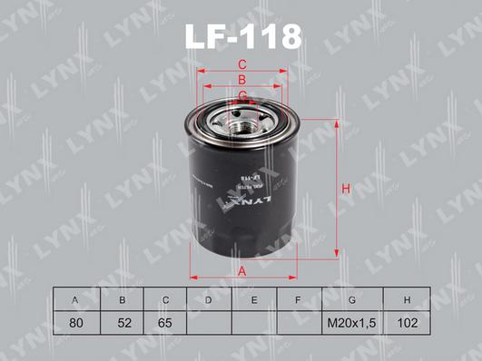 LYNXauto LF-118 - Топливный фильтр avtokuzovplus.com.ua