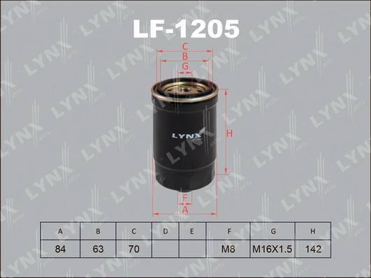 LYNXauto LF-1205 - Топливный фильтр avtokuzovplus.com.ua
