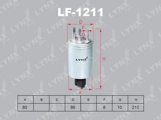 LYNXauto LF-1211 - Паливний фільтр autocars.com.ua