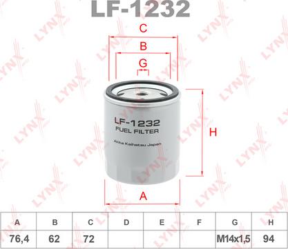 LYNXauto LF-1232 - Топливный фильтр autodnr.net