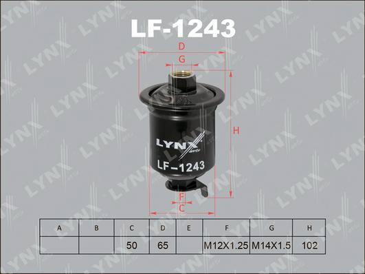 LYNXauto LF-1243 - Паливний фільтр autocars.com.ua