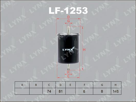 LYNXauto LF-1253 - Топливный фильтр avtokuzovplus.com.ua