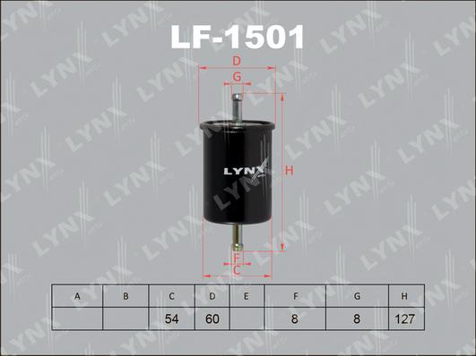 LYNXauto LF-1501 - Паливний фільтр autocars.com.ua