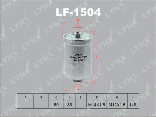 LYNXauto LF-1504 - Топливный фильтр avtokuzovplus.com.ua