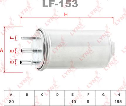 LYNXauto LF-153 - Фильтр топливный RENAULT Duster 1.5D 10> - Logan-Sandero I 1.5D 06> autodnr.net