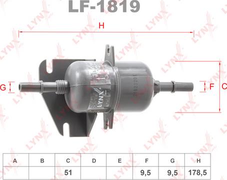 LYNXauto LF-1819 - Топливный фильтр autodnr.net