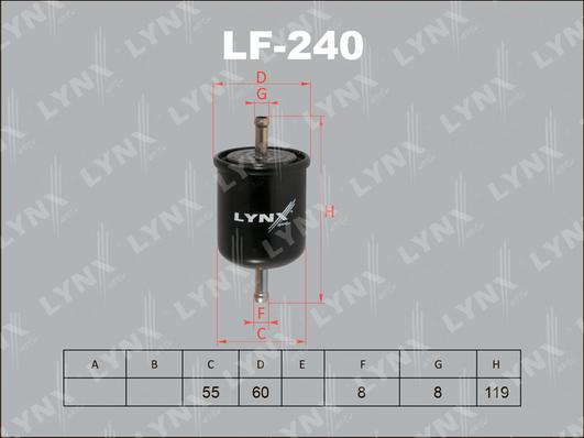 LYNXauto LF-240 - Топливный фильтр avtokuzovplus.com.ua