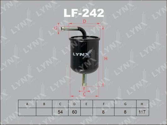 LYNXauto LF-242 - Топливный фильтр autodnr.net