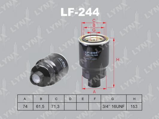 LYNXauto LF-244 - Топливный фильтр avtokuzovplus.com.ua