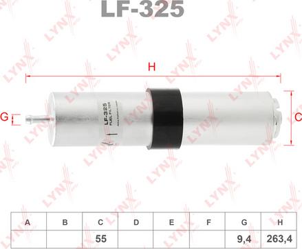 LYNXauto LF-325 - Топливный фильтр autodnr.net