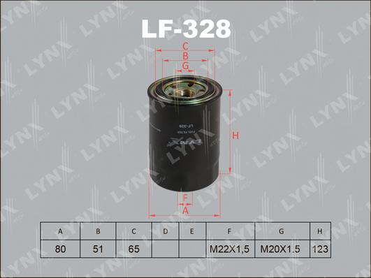 LYNXauto LF-328 - Топливный фильтр avtokuzovplus.com.ua