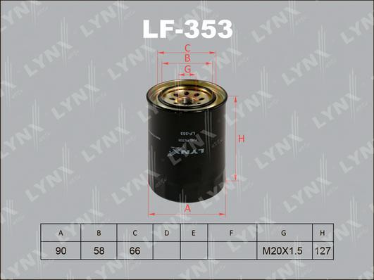 LYNXauto LF-353 - Паливний фільтр autocars.com.ua