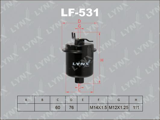 LYNXauto LF-531 - Паливний фільтр autocars.com.ua
