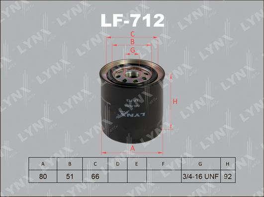 LYNXauto LF-712 - Топливный фильтр avtokuzovplus.com.ua