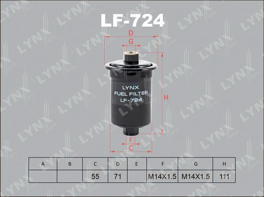 LYNXauto LF-724 - Топливный фильтр avtokuzovplus.com.ua
