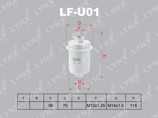LYNXauto LF-U01 - Топливный фильтр avtokuzovplus.com.ua