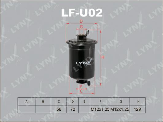 LYNXauto LF-U02 - Паливний фільтр autocars.com.ua