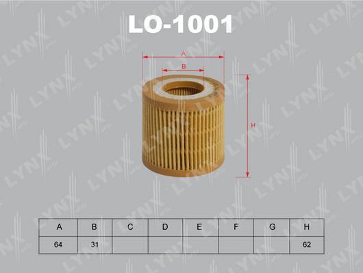 LYNXauto LO-1001 - Масляный фильтр autodnr.net