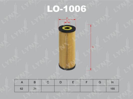 LYNXauto LO-1006 - Масляний фільтр autocars.com.ua