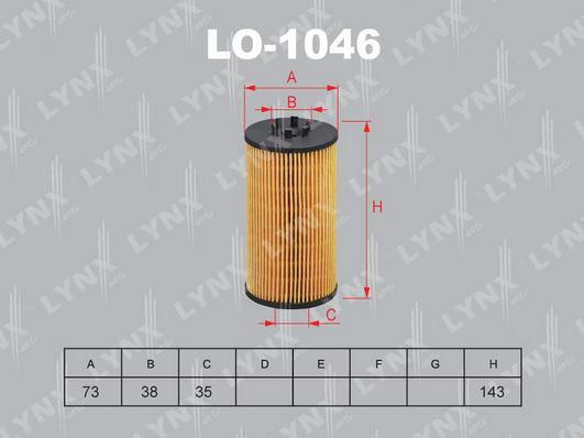 LYNXauto LO-1046 - Масляний фільтр autocars.com.ua