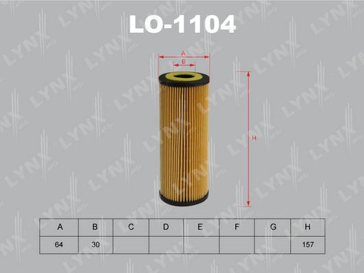LYNXauto LO-1104 - Масляний фільтр autocars.com.ua