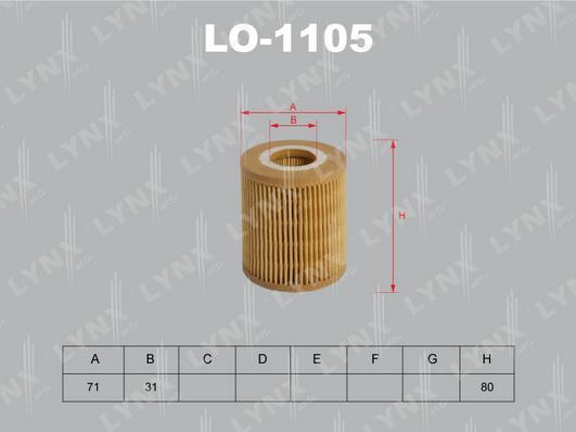 LYNXauto LO-1105 - Фильтр масляный BMW 1E81 1.1-2.0-3E46 1.6-1.8 02-05-E90 1.6-2.0-5E60 2.0 07> - X3E83 2.0 0 autodnr.net