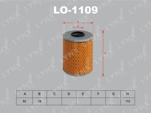 LYNXauto LO-1109 - Масляний фільтр autocars.com.ua
