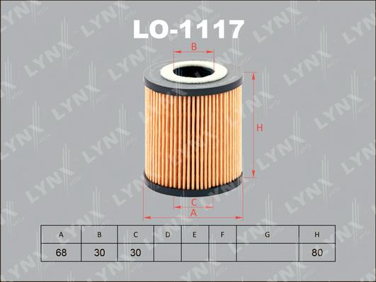 LYNXauto LO-1117 - Фильтр масляный BMW 3E46 3.0D 99-05 - 5E39 2.5D-3.0D 98-03 - 7E38 3.0D 98-01 - X5E53 3.0D 01 autodnr.net