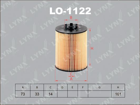 LYNXauto LO-1122 - Масляний фільтр autocars.com.ua