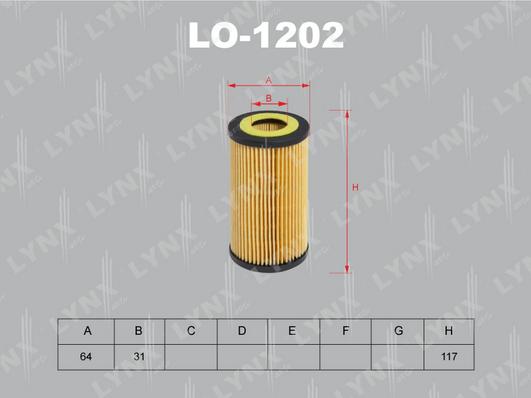 LYNXauto LO-1202 - Масляний фільтр autocars.com.ua