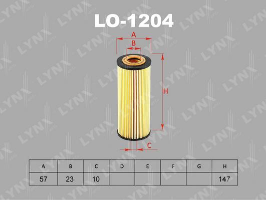 LYNXauto LO-1204 - Масляный фильтр avtokuzovplus.com.ua