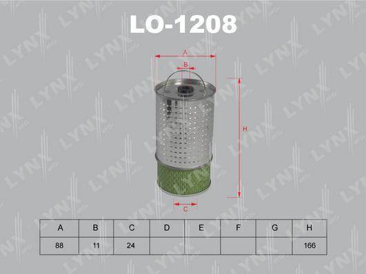 LYNXauto LO-1208 - Масляный фильтр avtokuzovplus.com.ua