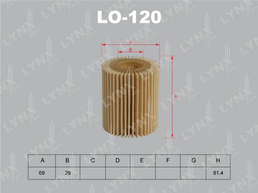 LYNXauto LO-120 - Масляный фильтр autodnr.net