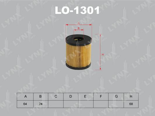 LYNXauto LO-1301 - Масляний фільтр autocars.com.ua