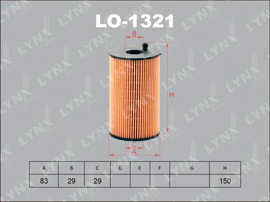 LYNXauto LO-1321 - Фильтр масляный CITROEN C5 - C6 2.7D 05>  JAGUAR S-Type 2.7D 04-07 - XF 2.7D 08> - XJ 2.7D 05-09  LA autodnr.net