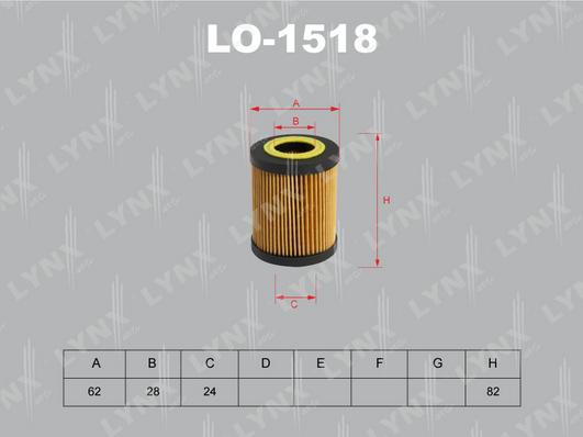 LYNXauto LO-1518 - Фильтр масляный CADILLAC CTS 2.6 02>  OPEL Astra G 1.8 98-05-Omega B 2.5-3.2 94-03-Vectra B 1.8-2.6 autodnr.net